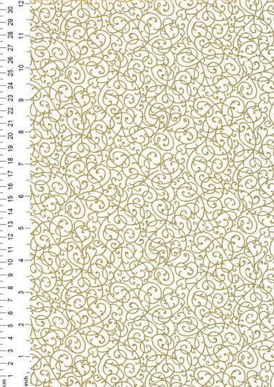 Fabric Freedom - Gilded Scrollwork White 2453/TOPG1 Col 11