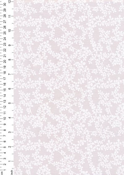 Fabric Freedom - Flowers Trellis FF5613 White On Light Grey