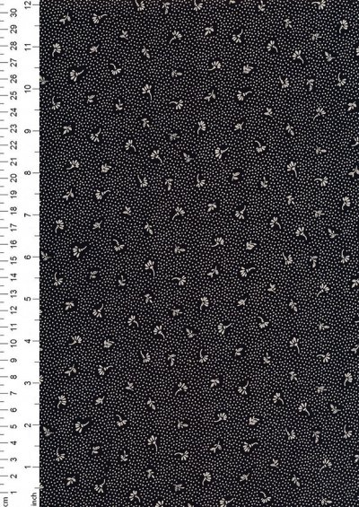 Fabric Freedom - Flowers Scattered Petals FF2587 Black