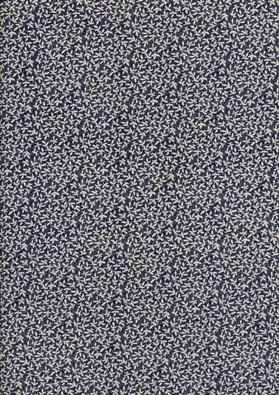 Fabric Freedom - Flowers Scattered Leaves FF5384 Navy