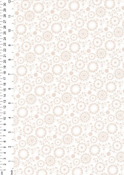 Fabric Freedom - Silhouette Taupe on White FF198 COL 2