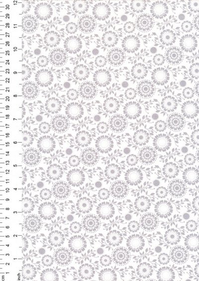 Fabric Freedom - Silhouette White on Grey FF197 COL 3