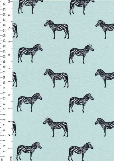 Fabric Freedom - Novelty Zebra Mint