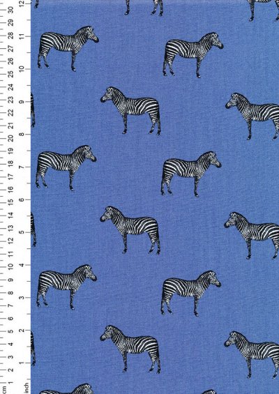 Fabric Freedom - Novelty Zebra Blue