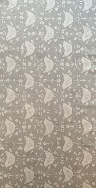 Furnishing Fabric - Birds Silver