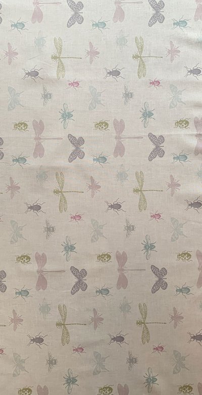 Furnishing Fabric - Insects Multi Pastels