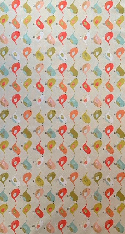 Furnishing Fabric - Birds Orange