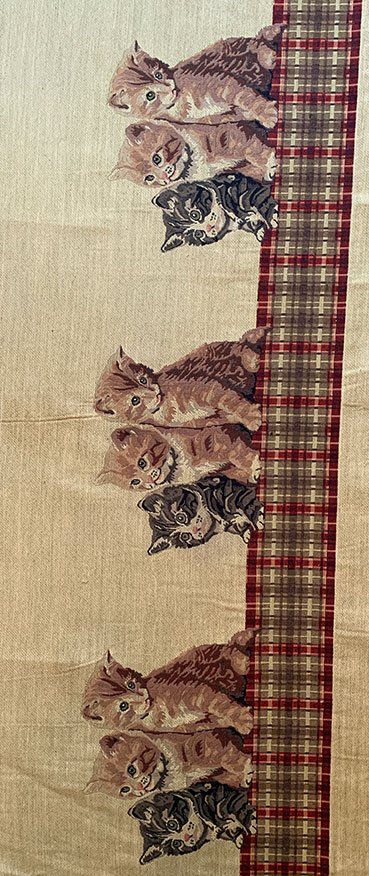 Furnishing Fabric - Cats Beige/Red