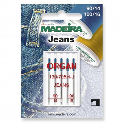 Sewing Machine Needles: Jeans: Sizes: 3 x 90/14, 2 x 100/16
