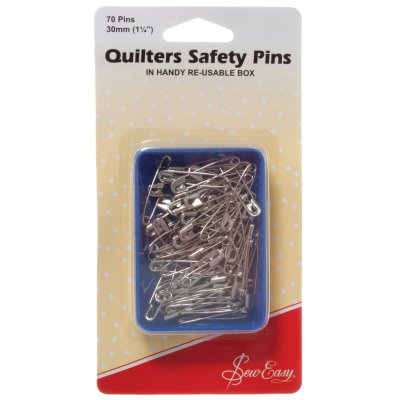 Safety Pins: Quilter's: Open-Plated: 30mm