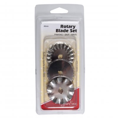 Rotary Blade Set: Pinking, Skip and Wave Blades: 45mm