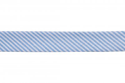 Bias Binding: Cotton: Printed: Stripes: 20mm: Light Blue