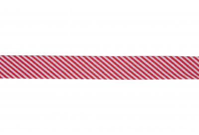 Bias Binding: Cotton: Printed: Stripes: 20mm: Red