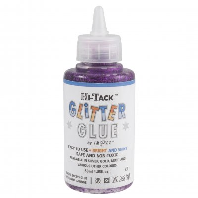 Adhesive: Hi-Tack Glitter Glue: Purple: 50ml (6)