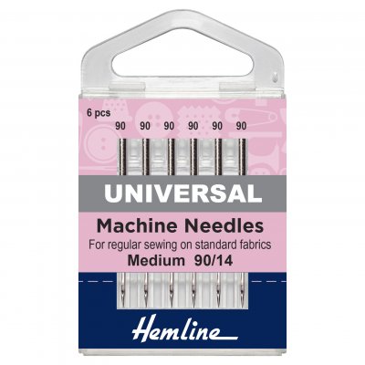 Sewing Machine Needles: Universal: Medium/Heavy 90/14: 5 Pieces