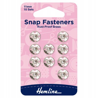 Snap Fasteners: Sew-on: Nickel: 11mm: Pack of 10