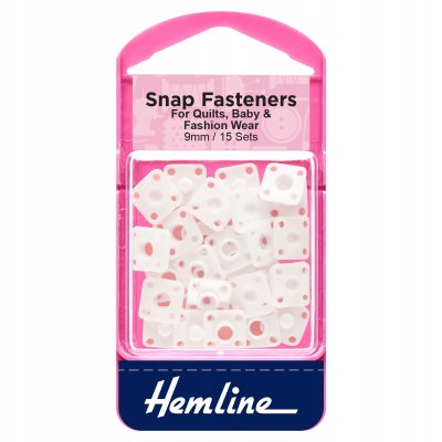 Snap Fasteners: Sew-on: Derlin (Plastic): 9mm: Pack of 15