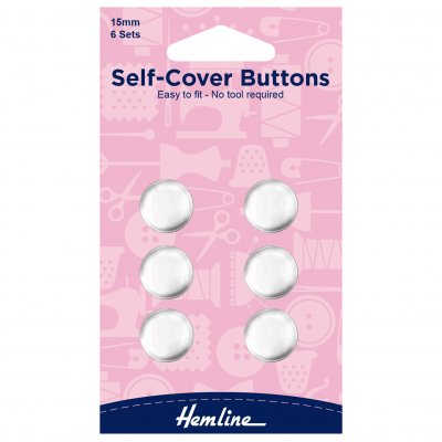 Self Cover Buttons: Metal Top - 15mm
