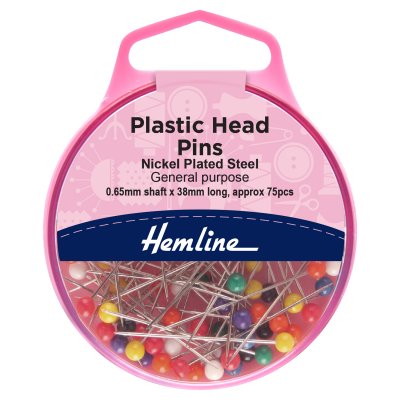 Plastic Head Pins:  Nickel - 38mm, 75pcs