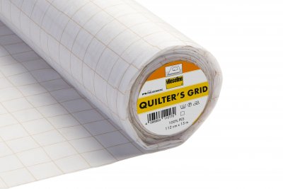 Quilter's Iron-on Interlining Grid: White: 90cm