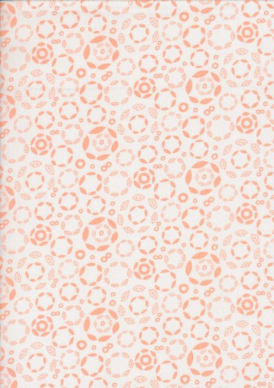 Craft Cotton Co. - Into The Woods Pink Rings Of Leaves Cream