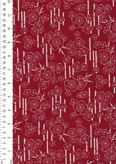 Sevenberry Japanese Linen Look Cotton - Blossom Red 68170
