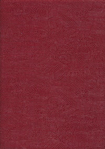 Sevenberry Japanese Linen Look Cotton - Waves Red 68170