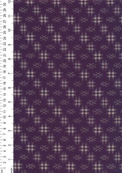 Sevenberry Japanese Fabric - Faded Grid Purple