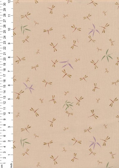 Sevenberry Japanese Fabric - Dragonflies Cream