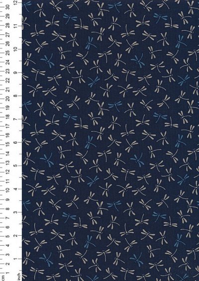Sevenberry Japanese Fabric - Dragonflies Blue