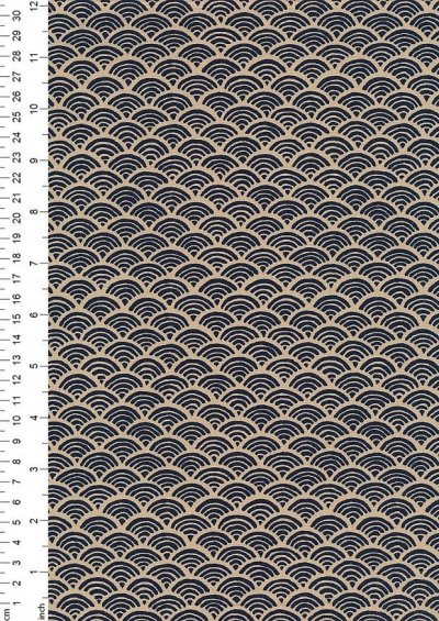Sevenberry Japanese Fabric - Scallops Navy
