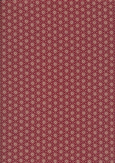 Sevenberry Japanese Fabric - Small Pressed Geometric Flower Red