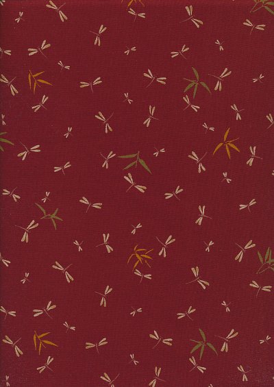 Sevenberry Japanese Fabric - Dragonflies Red