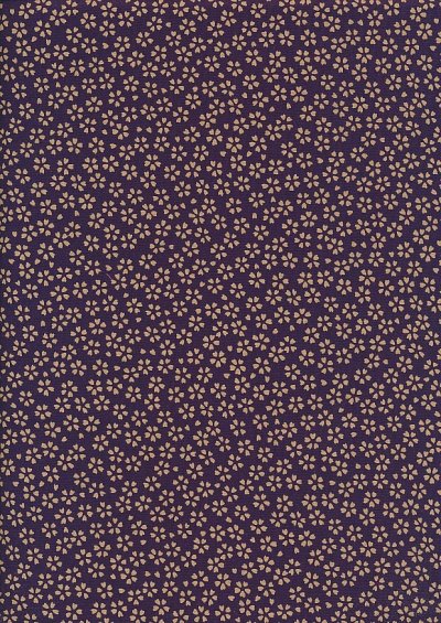 Sevenberry Japanese Fabric - Small Pressed Flowers & Leaves Purple