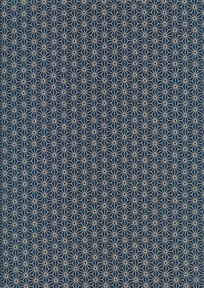 Sevenberry Japanese Fabric - Small Pressed Geometric Flower Teal