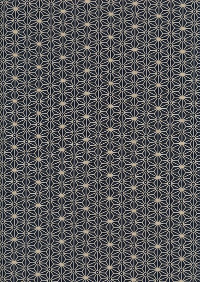 Sevenberry Japanese Fabric - Medium Pressed Geometric Flower Navy