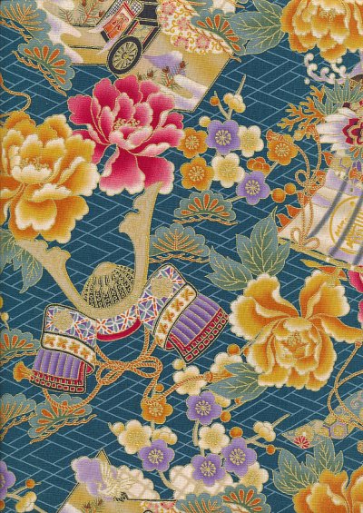 Traditional Japanese Print - Teal 60440 Col 104