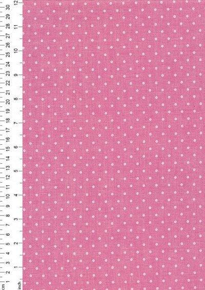 Sevenberry Japanese Fabric - Linen Look Cotton Polkadot Pink