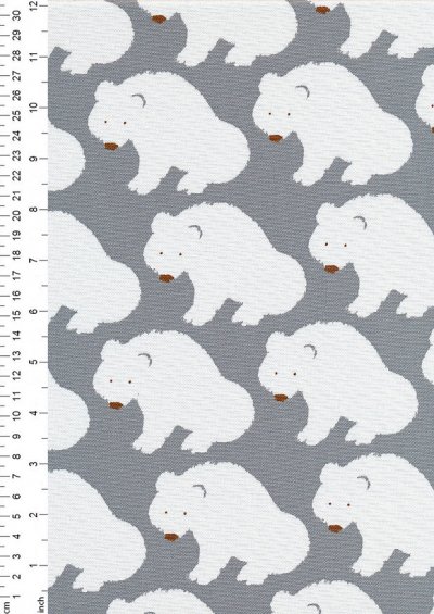 Sevenberry Japanese Fabric -  Linen look Cotton  Arctic Grey