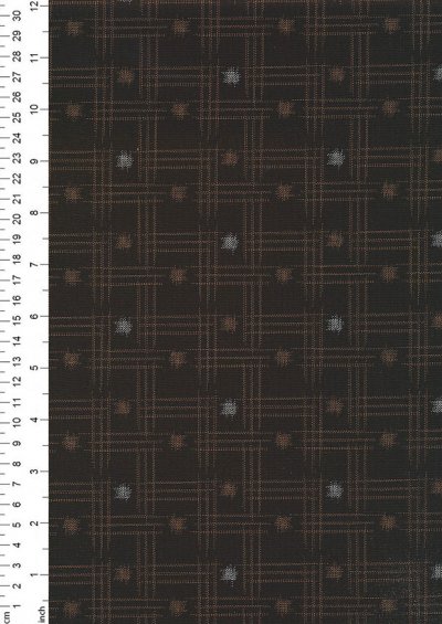 Sevenberry Japanese Fabric - Cross Hatch Brown