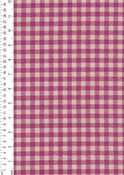 Sevenberry Japanese Fabric - Cotton Linen Mix  Gingham Print Pink