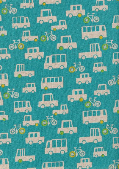 Sevenberry Japanese Fabric - Cotton Linen Mix Traffic Jam Turquoise