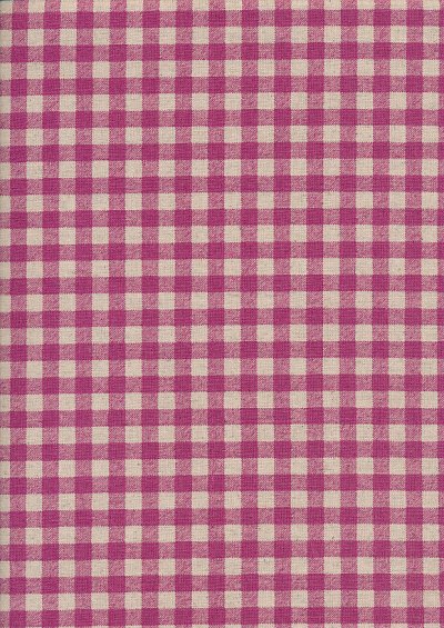 Sevenberry Japanese Fabric - Cotton Linen Mix  Gingham Print Pink