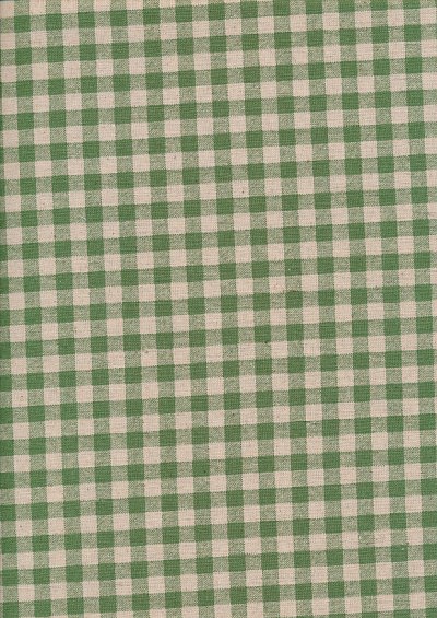 Sevenberry Japanese Fabric - Cotton Linen Mix  Gingham Print Green