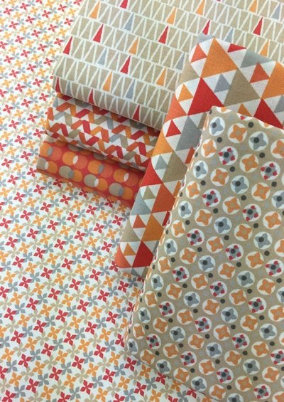 Je Ne Saos Quoi Collection Bundle - Origami Colourful Basics Grey & Orange 6 Fat 1/4s