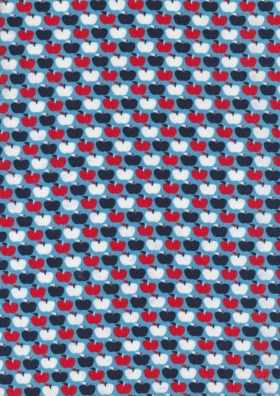 Cotton Jersey - Apples On Blue