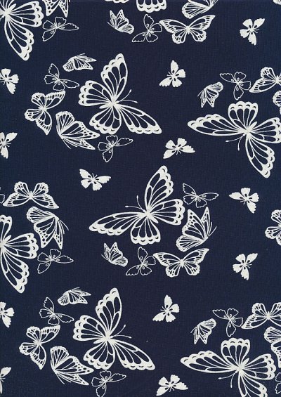 RS Textiles Viscose/Spanex Jersey - Butterfly Navy MK879