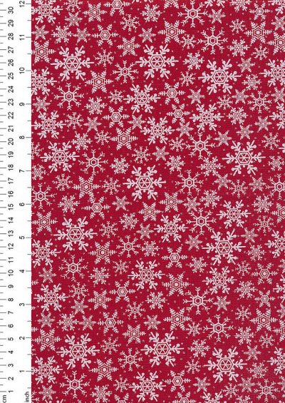 John Louden Christmas Collection - Gilded Packed Snow Red Red/White/Silver JLX0034