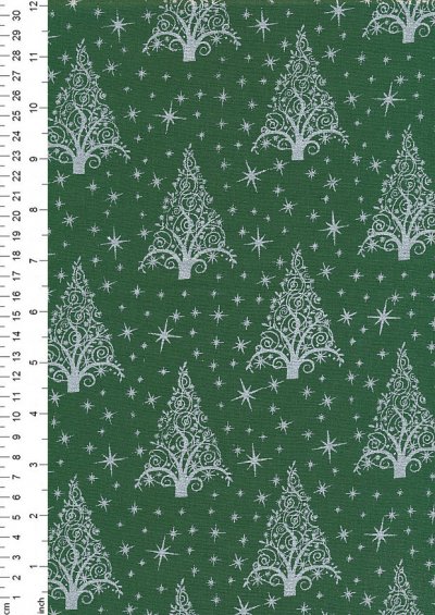 John Louden Christmas Collection - 60" Wide Christmas Trees Green/Silver