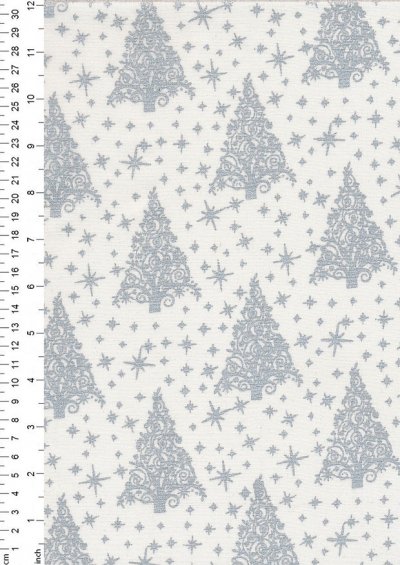 John Louden Christmas Collection - 60" Wide Christmas Trees White/Silver